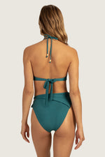 OLYMPIA RIB HALTER TOP in OCEAN BLUE additional image 4