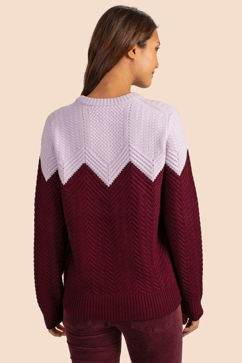 HUNTINGTON SWEATER in FIG/LILAC BREEZE additional image 2