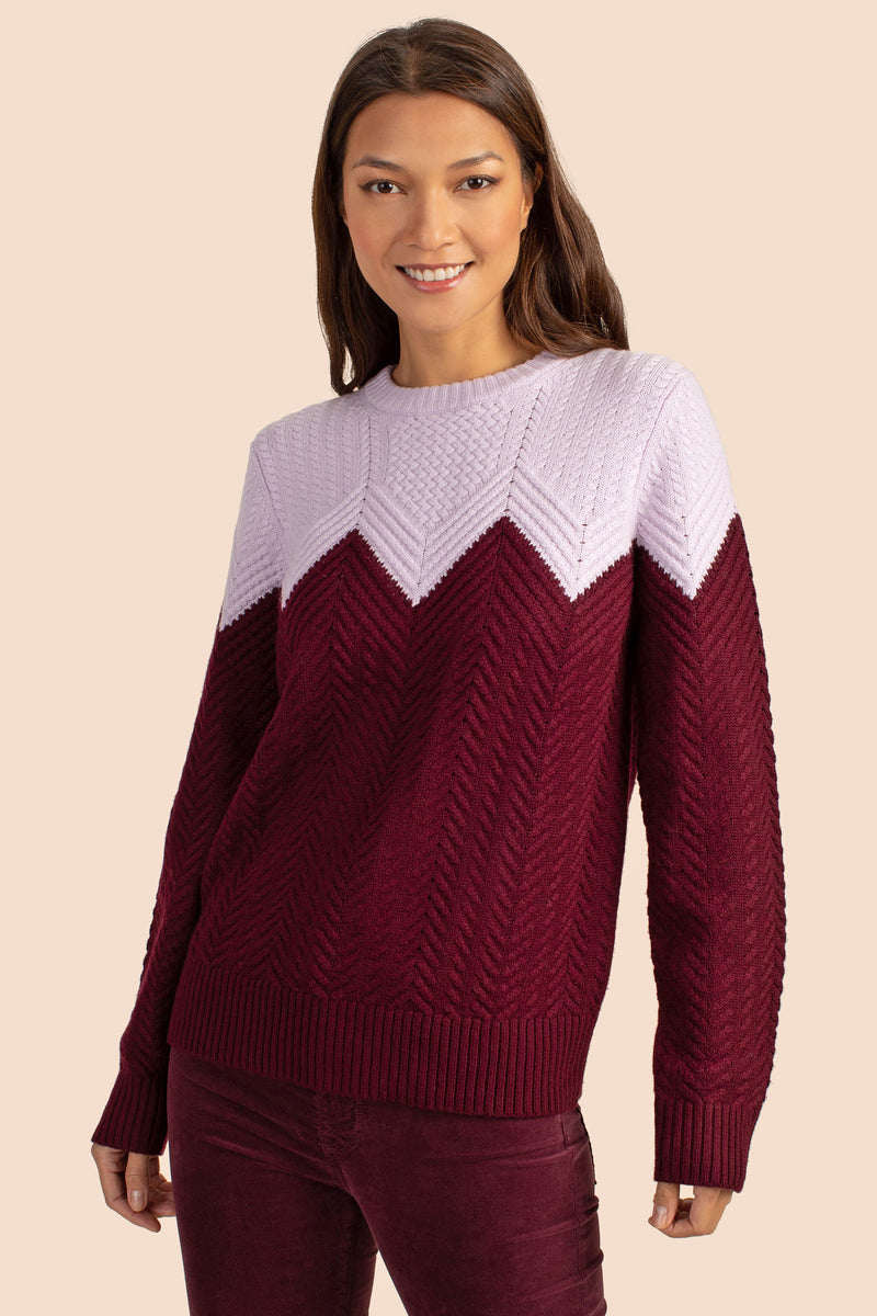 HUNTINGTON SWEATER in FIG/LILAC BREEZE additional image 3