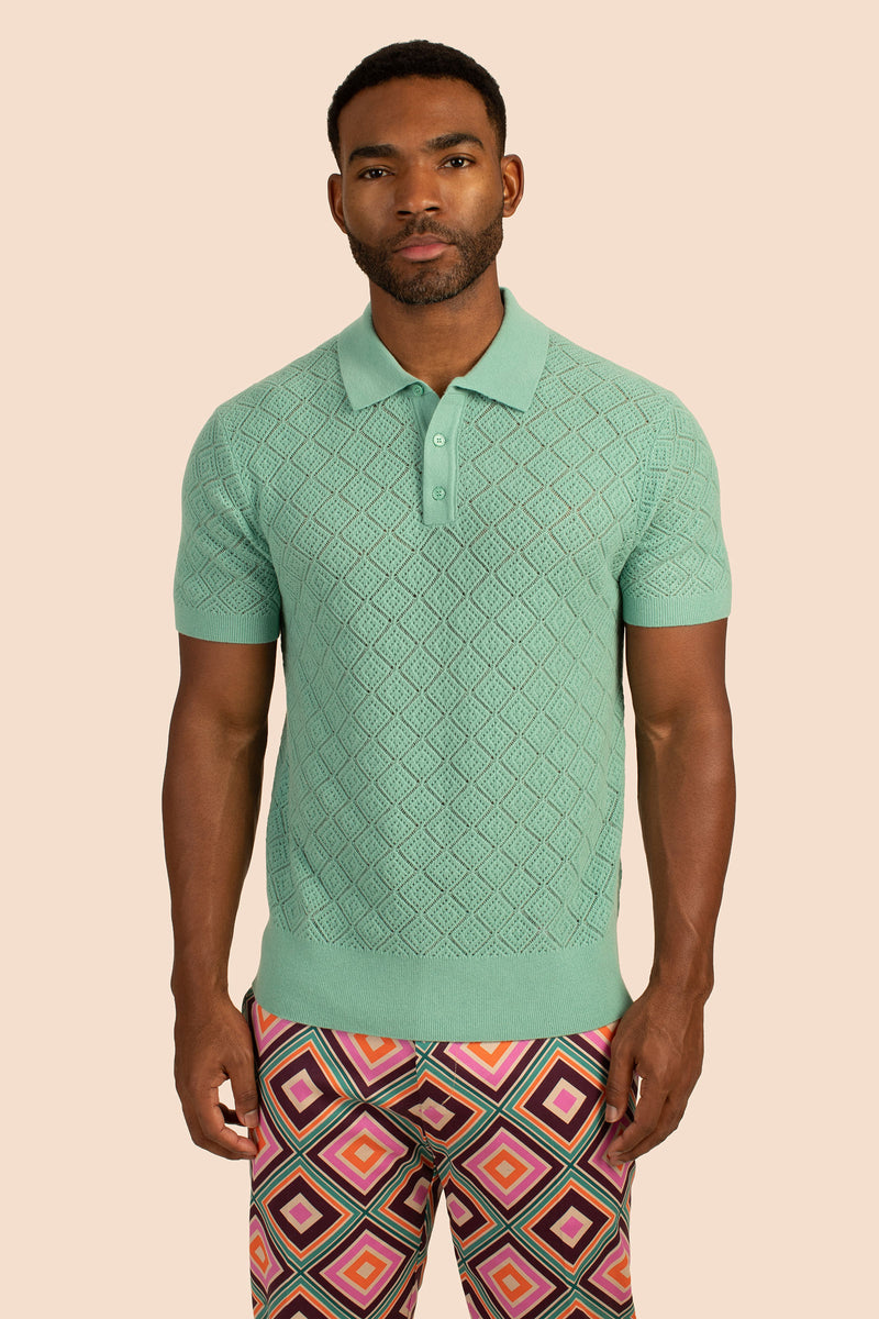 BRENTWOOD SHORT SLEEVE POLO in EUCALYPTUS additional image 3