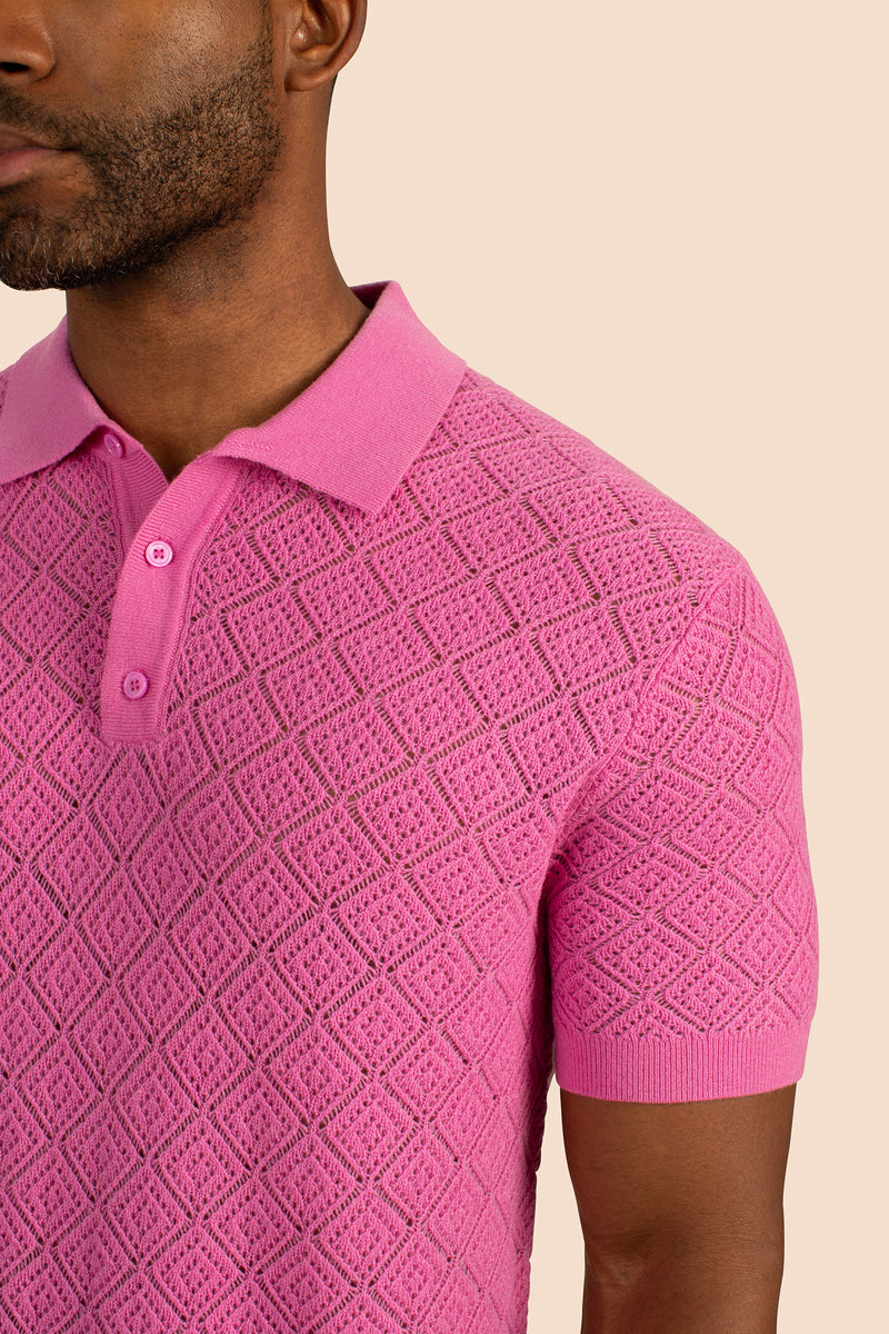 BRENTWOOD SHORT SLEEVE POLO in HYACINTH additional image 2