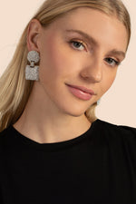 PAVE MIXED SHAPE EARRINGS in CRYSTAL/SILVER additional image 2