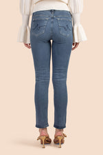 AG MEDIUM WASH MARI HIGH RISE CROP JEAN in BLUE additional image 1