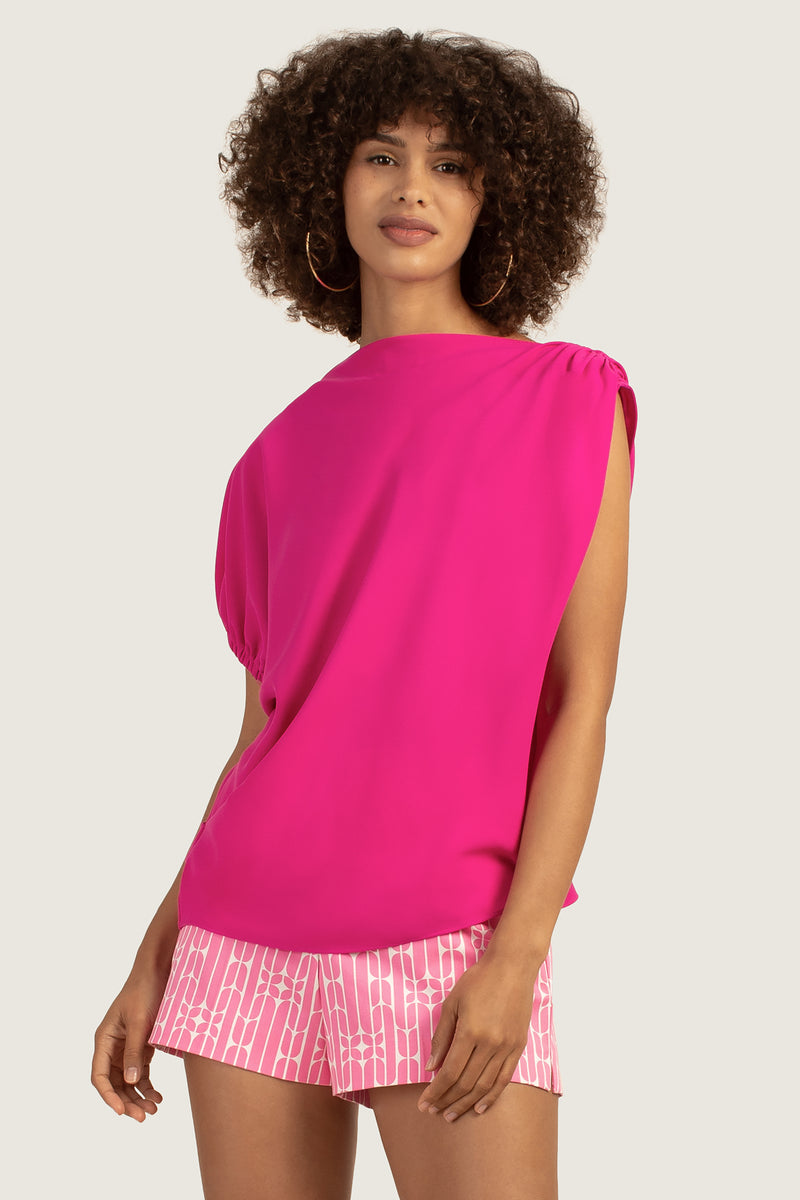 PIXIE SHOULDER TOP in SUNSET PINK additional image 3