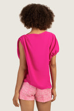 PIXIE SHOULDER TOP in SUNSET PINK additional image 9