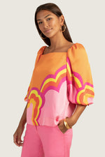 VEIL TOP in TANGERINE DREAM MULTI additional image 3