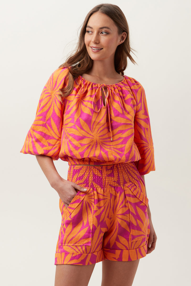 LUNAH TOP in SUNSET PINK/TANGERINE DREAM