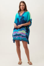 CHEETAHS AND CRANES THEODORA CAFTAN DRESS in MULTI additional image 5