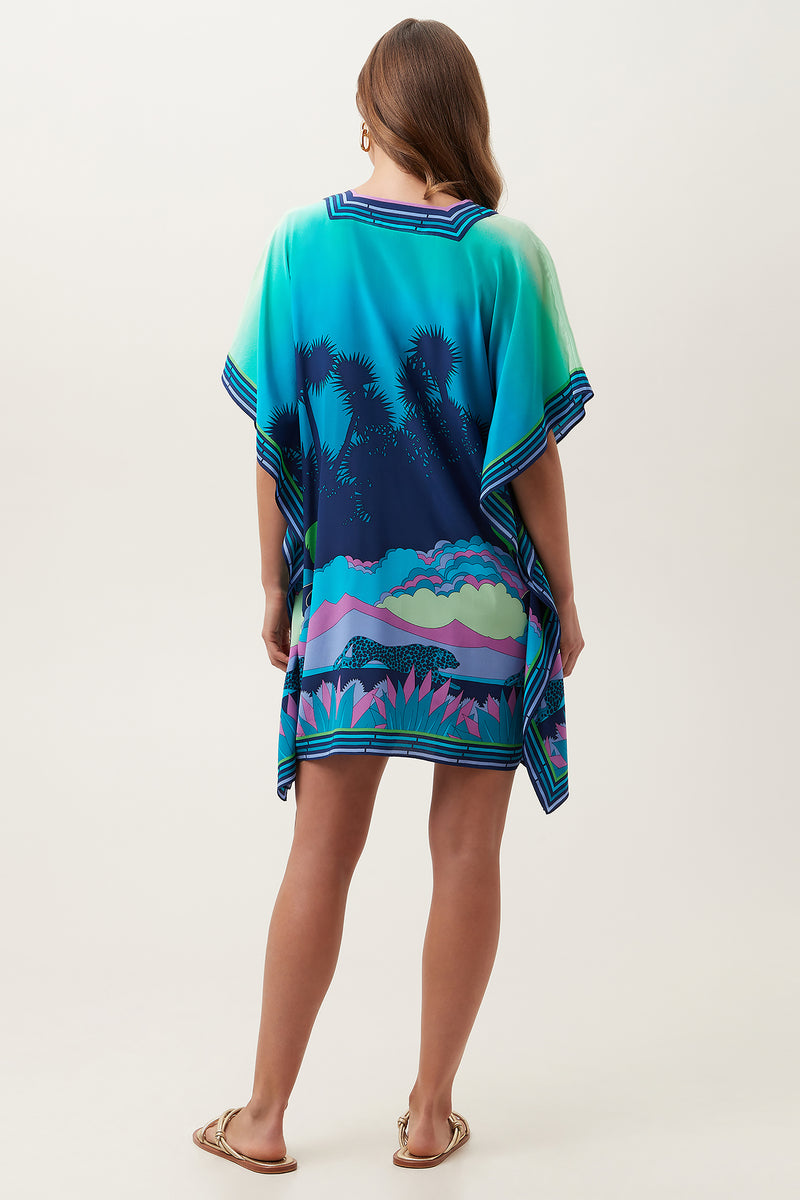 CHEETAHS AND CRANES THEODORA CAFTAN DRESS in MULTI additional image 2