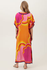 RAINBOW CLOUDS THEODORA MAXI CAFTAN DRESS in TANGERINE DREAM MULTI additional image 2