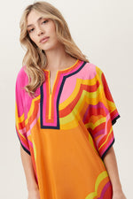 RAINBOW CLOUDS THEODORA MAXI CAFTAN DRESS in TANGERINE DREAM MULTI additional image 5