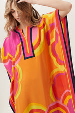 RAINBOW CLOUDS THEODORA MAXI CAFTAN DRESS in TANGERINE DREAM MULTI additional image 7