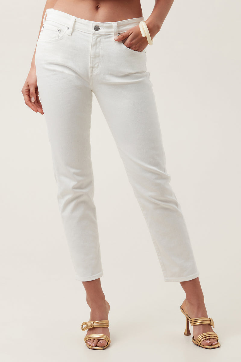 AG WHITE SLOUCHY SLIM EX BOYFRIEND JEAN in WHITE