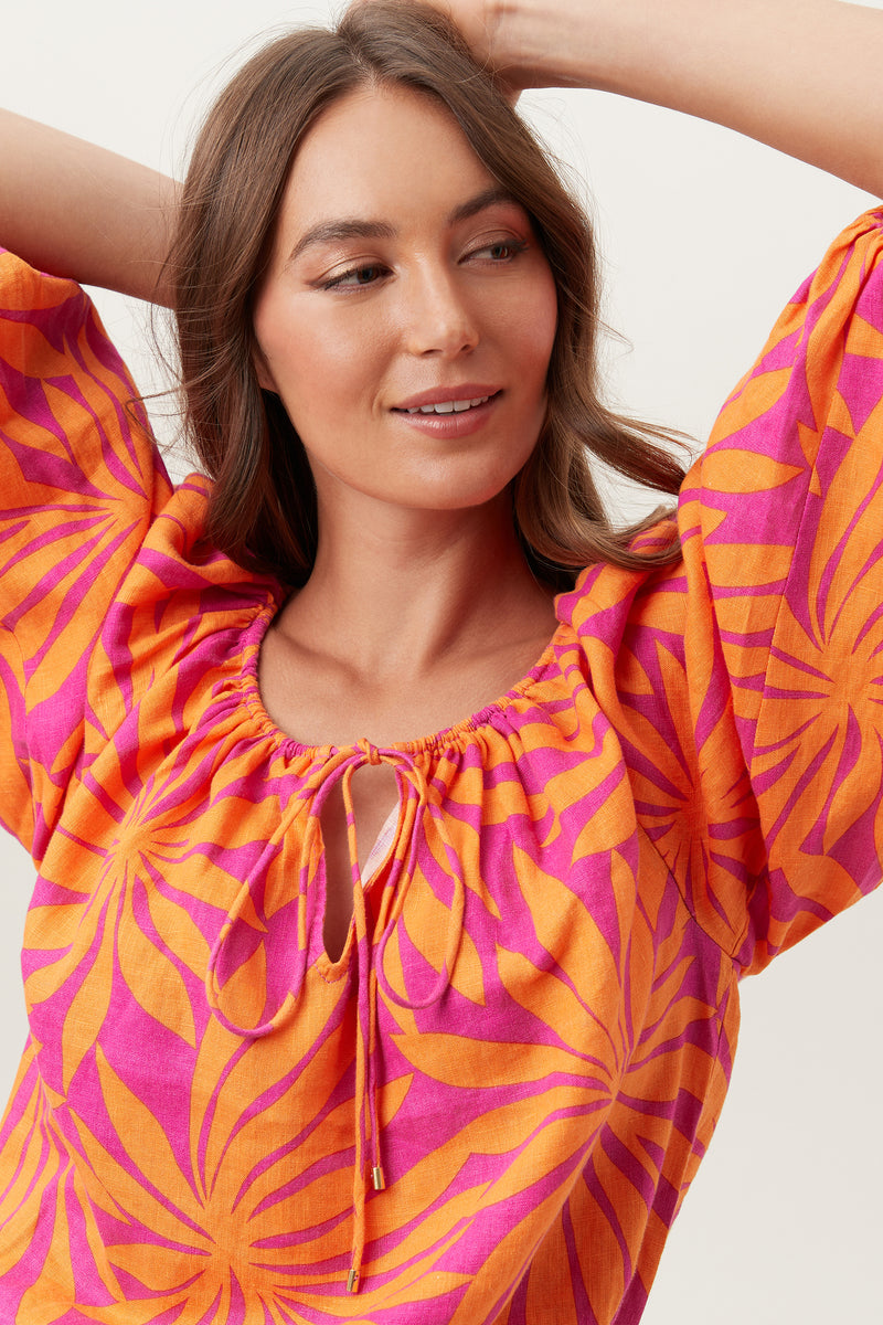 LUNAH TOP in SUNSET PINK/TANGERINE DREAM additional image 5