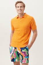 VERNON SHORT SLEEVE POLO in TANGERINE DREAM