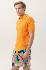 VERNON SHORT SLEEVE POLO in TANGERINE DREAM additional image 4