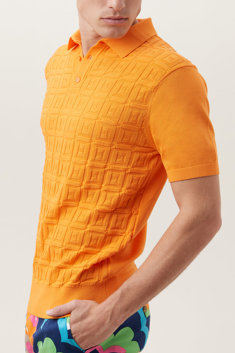 VERNON SHORT SLEEVE POLO in TANGERINE DREAM additional image 5