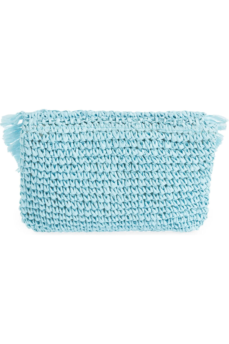 KELI FRINGE CLUTCH in SKY additional image 4