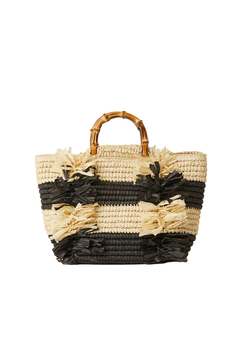 ROSE STRIPE SATCHEL in BLACK