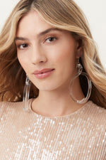 COREY MORANIS HOOP EARRING in CLEAR WHITE additional image 2