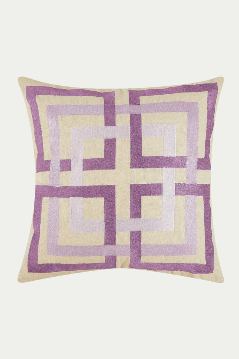 SHANGHAI LINKS EMBROIDERED PILLOW 20X20 in LAVENDER PURPLE