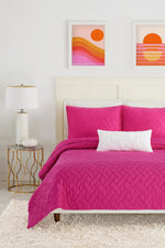 DREAM WEAVER KING COVERLET 3-PIECE SET in PINK