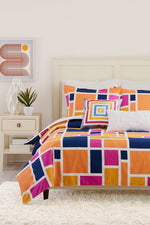 MONDRIAN FULL/QUEEN DUVET 3-PIECE SET in ORANGE
