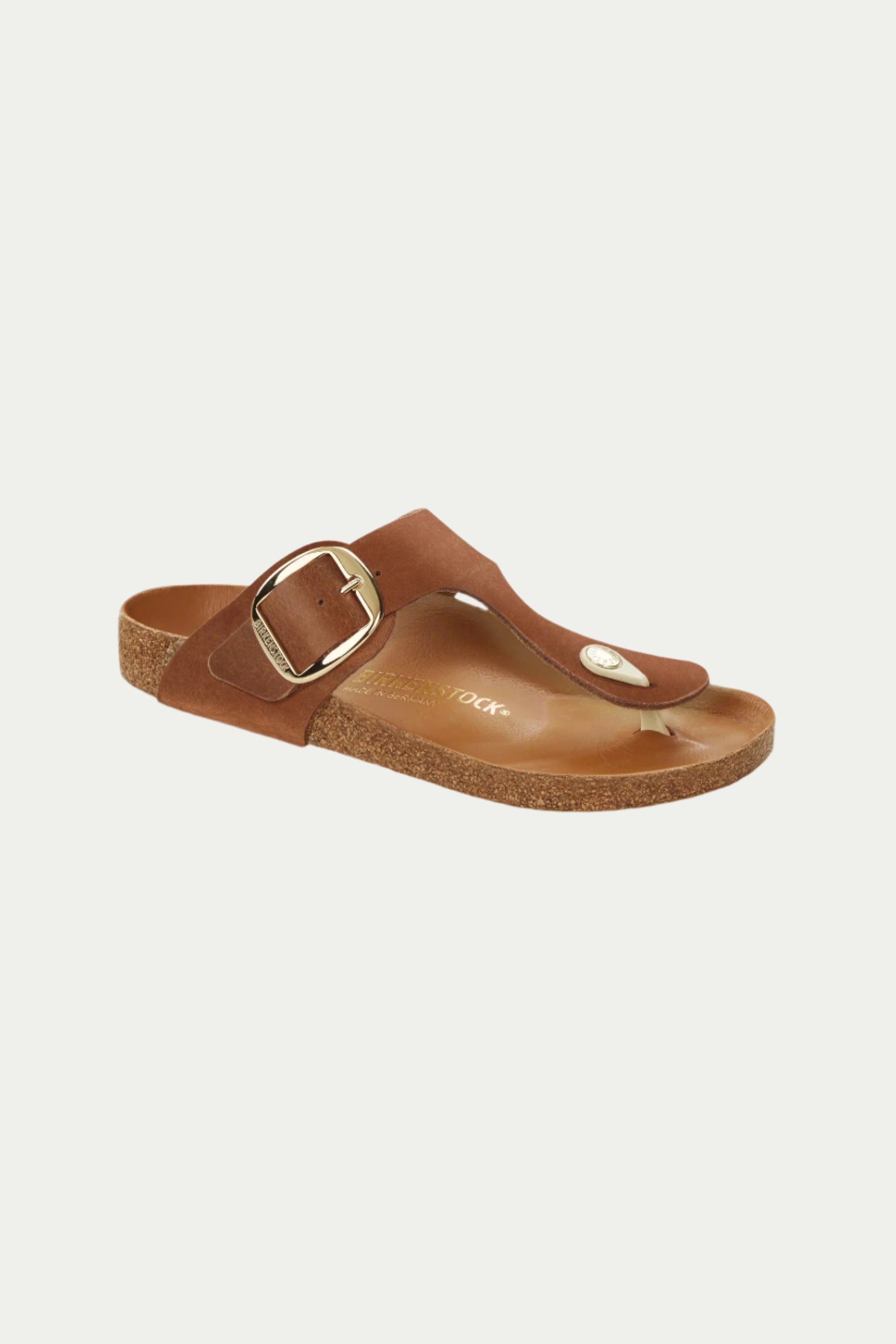 WOMEN'S GIZEH BIG BUCKLE COGNAC SMOOTH LEATHER SANDAL – Trina Turk