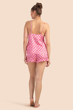 SCALLOP SILK CAMI BOXER SET in MULTI additional image 2