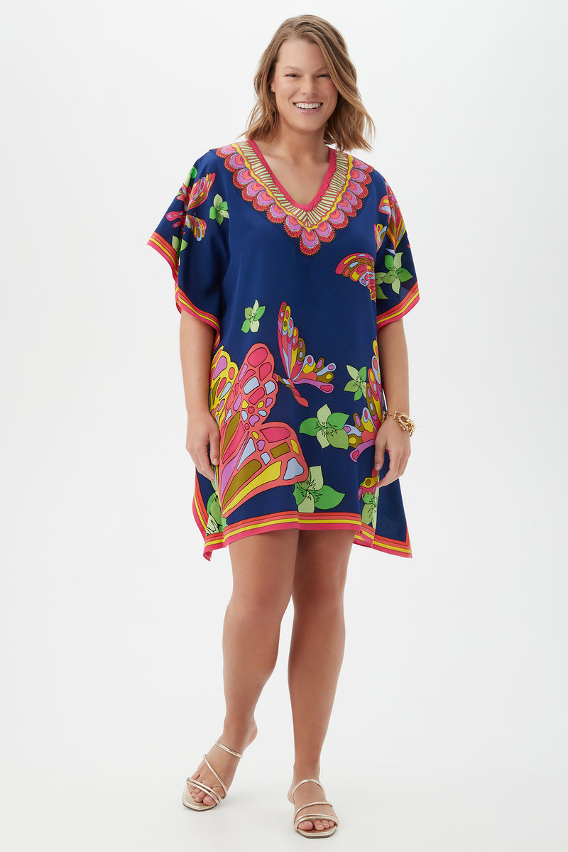 BUTTERFLY THEODORA CAFTAN DRESS in MULTI