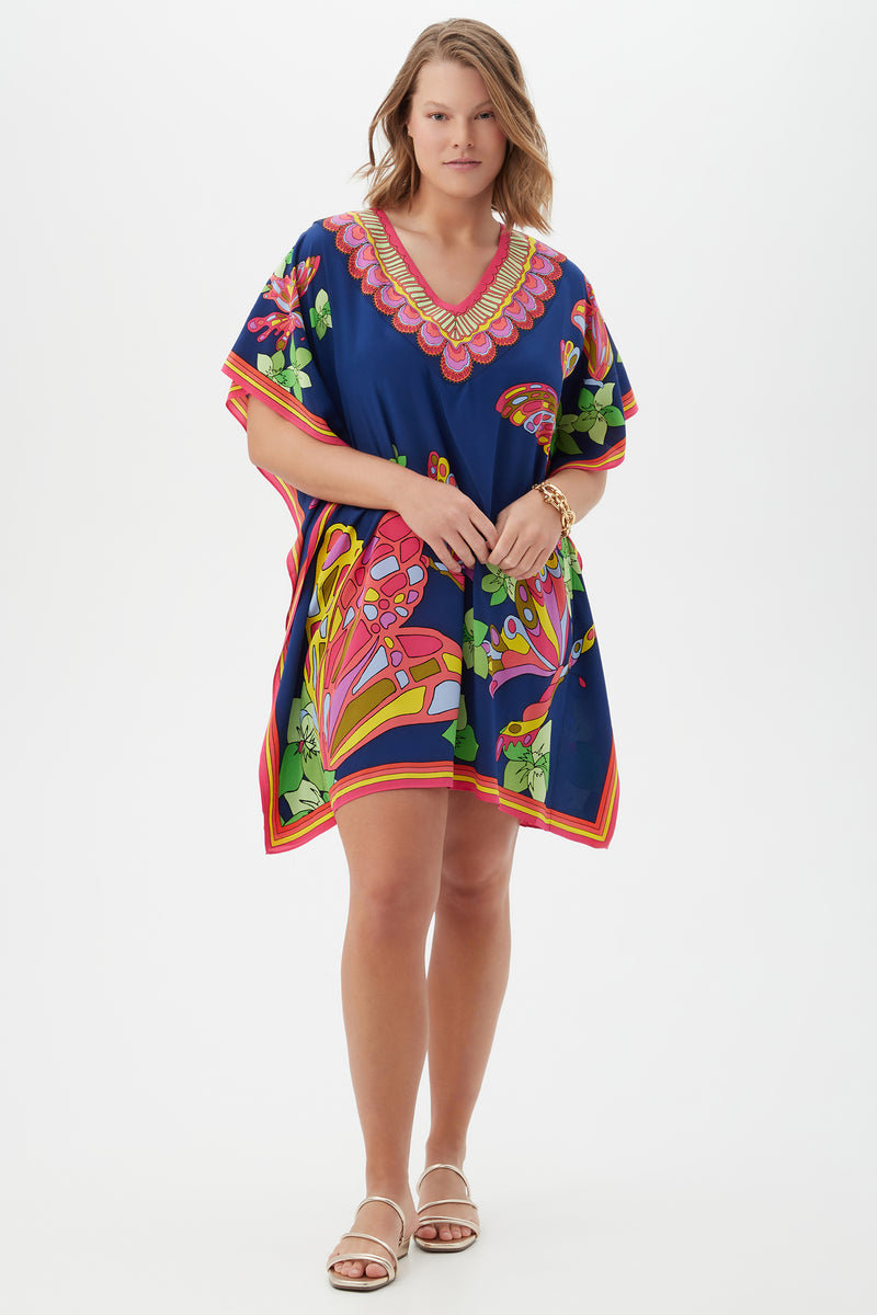 BUTTERFLY THEODORA CAFTAN DRESS in MULTI additional image 3