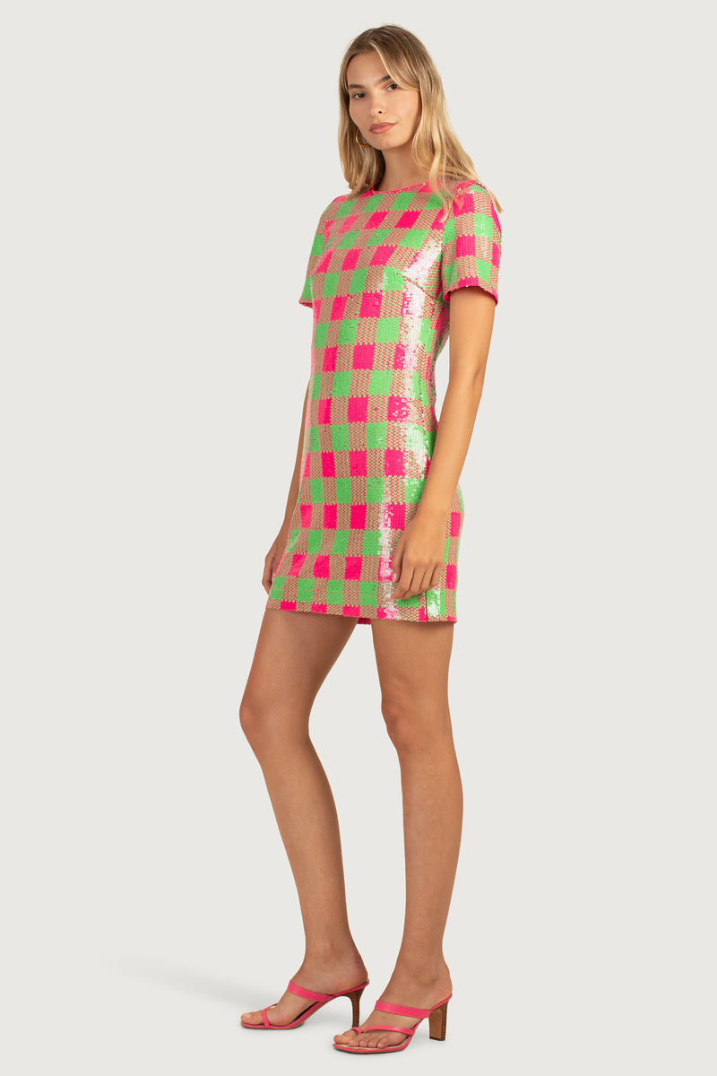 LUPINE DRESS in VENUS PINK/VERT additional image 3