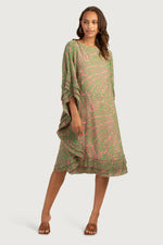 LUCIENNE DRESS in VERT/PINK DAWN