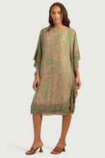 LUCIENNE DRESS in VERT/PINK DAWN additional image 2