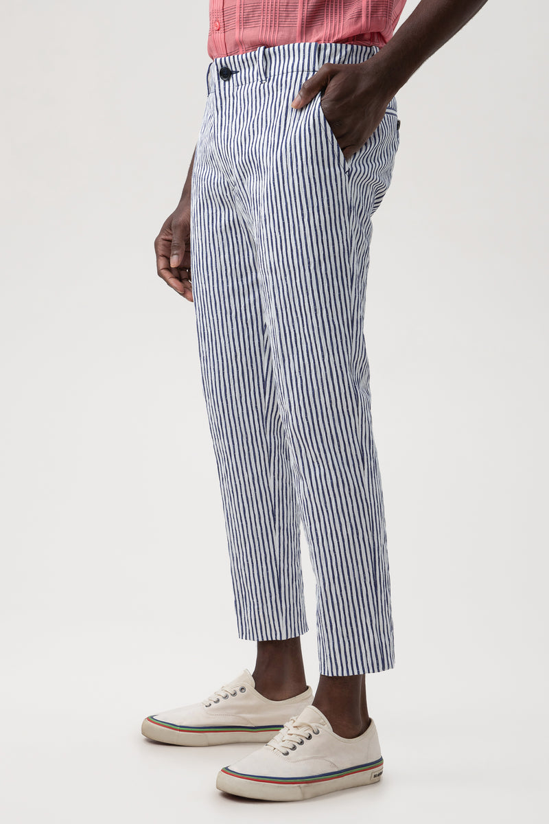 SWELL CROPPED TROUSER in WHITEWASH/INDIGO additional image 3