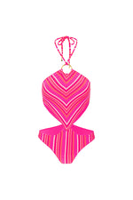 MARAI HIGH-NECK CUT-OUT ONE-PIECE MAILLOT SWIMSUIT in MULTI additional image 1