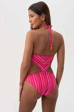 MARAI HIGH-NECK CUT-OUT ONE-PIECE MAILLOT SWIMSUIT in MULTI additional image 2