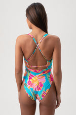 POPPY BELTED PLUNGE ONE PIECE in MULTI additional image 2