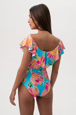 POPPY OFF THE SHOULDER RUFFLE BANDEAU ONE PIECE in MULTI additional image 2