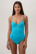 RIPPLE RIB UNDERWIRE EYELETE ONE PIECE in ATMOSPHERE
