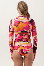 FAN FAIRE LONG SLEEVE CREWNECK SWIM TEE in MULTI additional image 2
