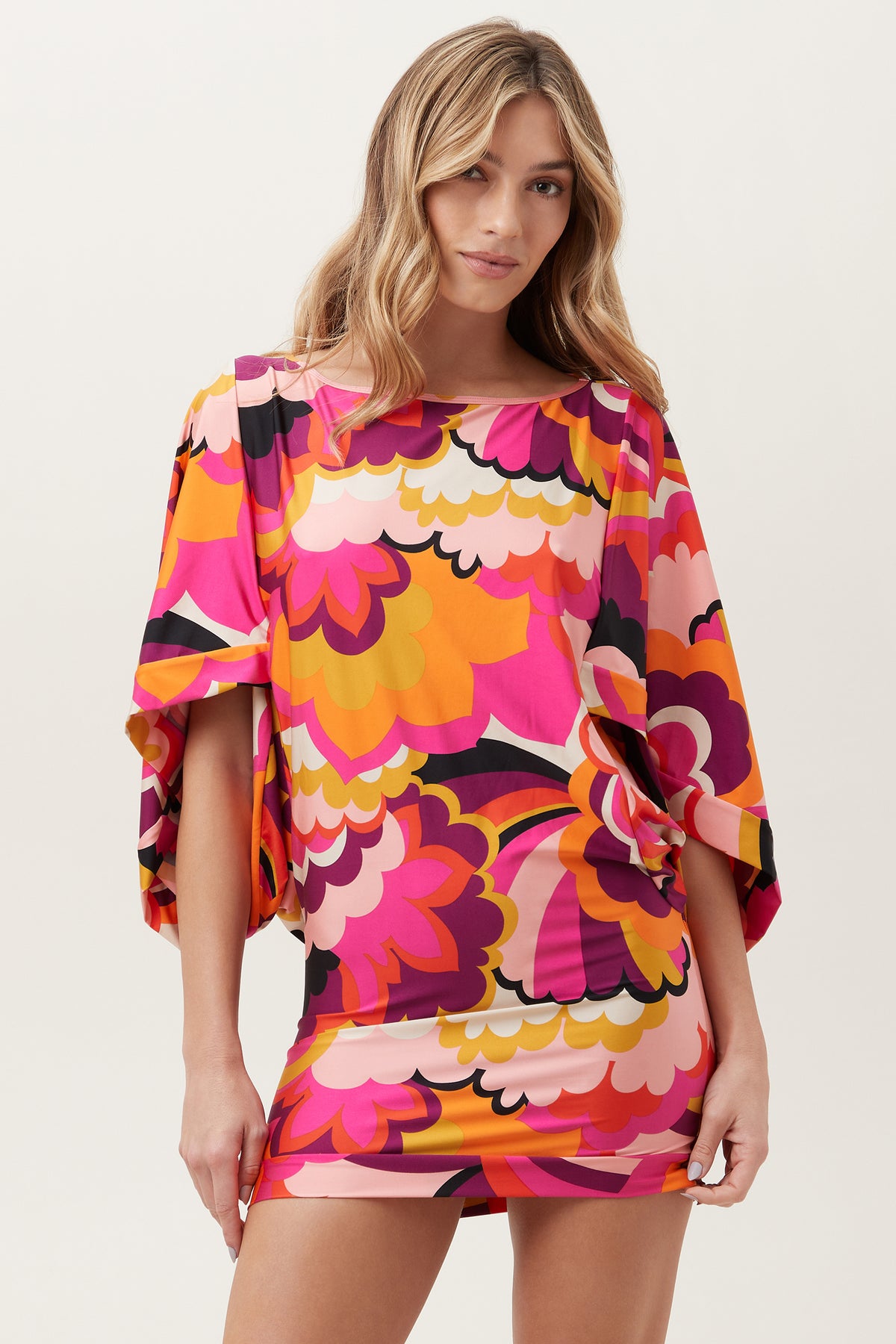 Fan Faire Boatneck Tunic Cover Up Dress