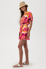 FAN FAIRE FLUTTER SLEEVE TUNIC SWIM COVER-UP in MULTI additional image 3