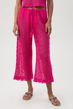 WHIM CROCHET CROP PANT in ROSE PINK additional image 6