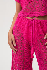 WHIM CROCHET CROP PANT in ROSE PINK additional image 5