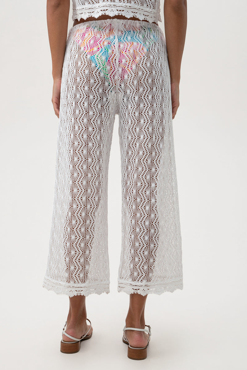 WHIM CROCHET CROP PANT in WHITE additional image 12