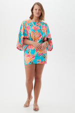 POPPY KIMONO SWIM TUNIC DRESS in MULTI