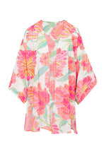 POPPY TIE FRONT BEACH SHIRT in WHITE MULTI additional image 1