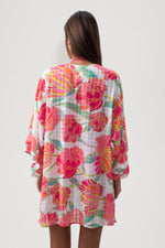 POPPY TIE FRONT BEACH SHIRT in WHITE MULTI additional image 2