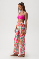 POPPY CROSSOVER BEACH PANT in WHITE MULTI additional image 6